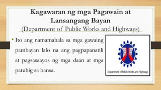 kagawaran ng mga pagawain at lansangang bayan